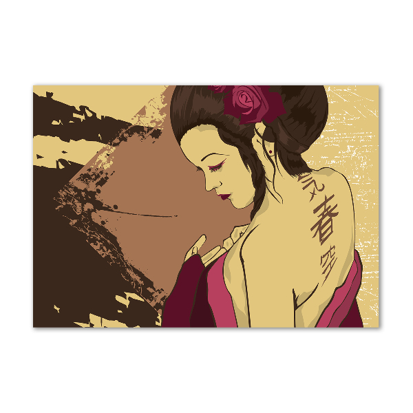 Glasbild Geisha