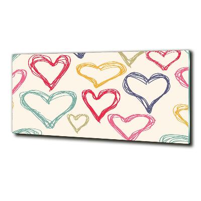 Foto glasbild Bunte Herzen