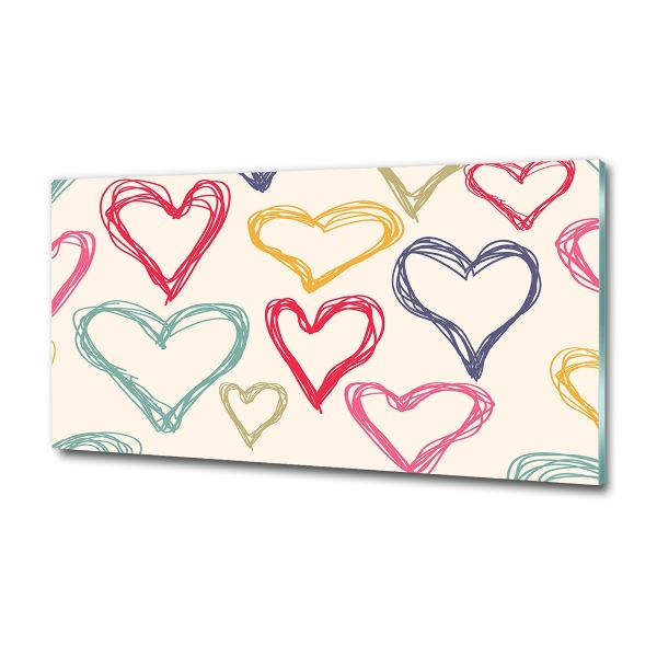 Foto glasbild Bunte Herzen
