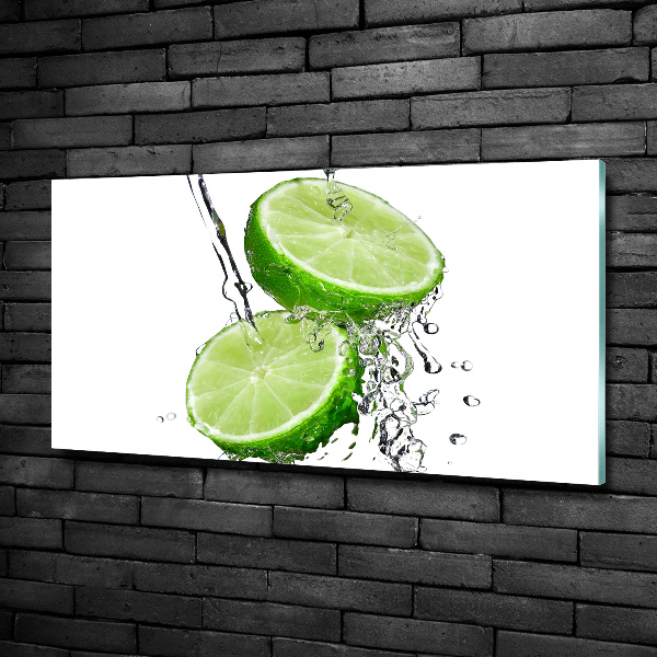 Glasbild Limetten und Wasser
