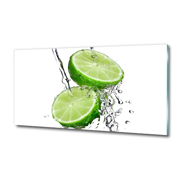 Glasbild Limetten und Wasser