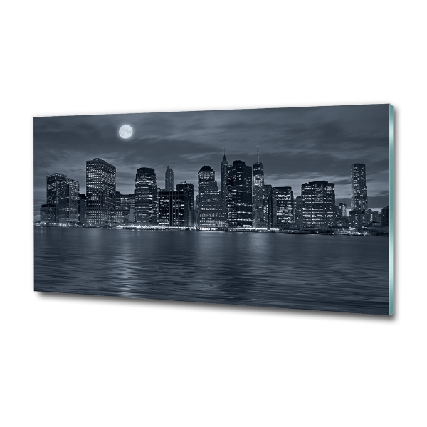 Foto glasbild New York bei Nacht