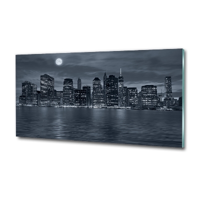 Foto glasbild New York bei Nacht