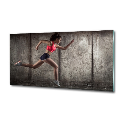 Bild auf glas Laufende Frau