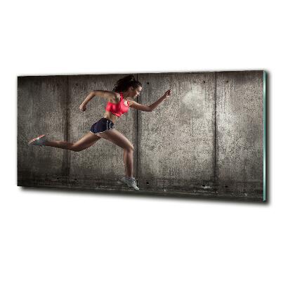 Bild auf glas Laufende Frau