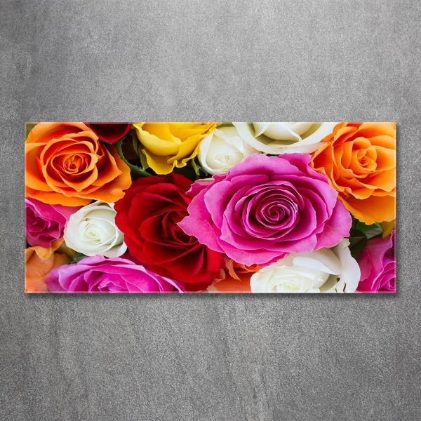 Foto glasbild Bunte Rosen