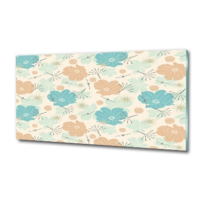 Glasbild Blumenmuster