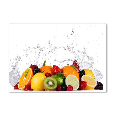 Glasbild Obst und Wasser