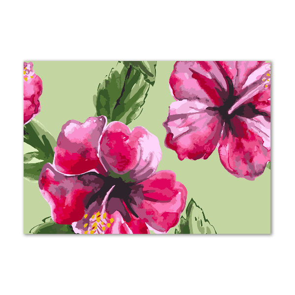 Foto glasbild Hawaiianische Blumen