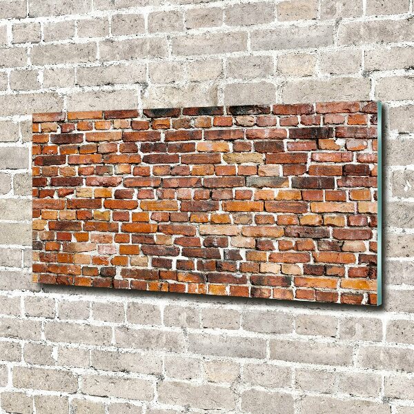 Foto glasbild Ziegelmauer