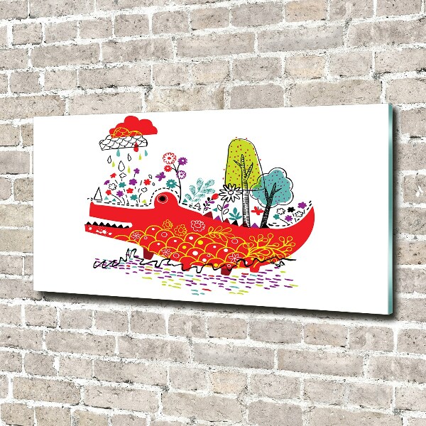 Bild auf glas Buntes Krokodil