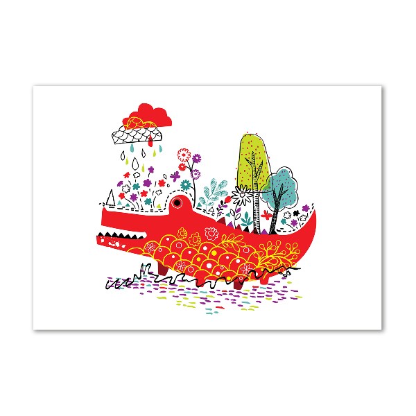 Bild auf glas Buntes Krokodil