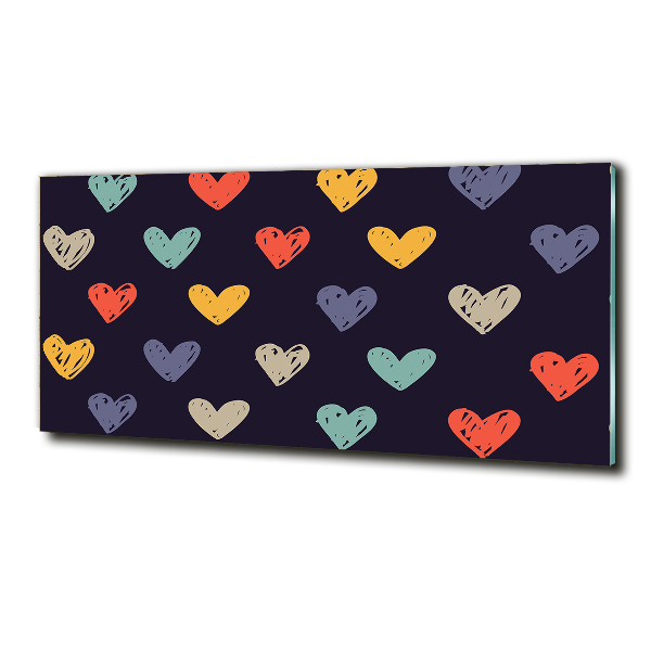 Glasbild Bunte Herzen