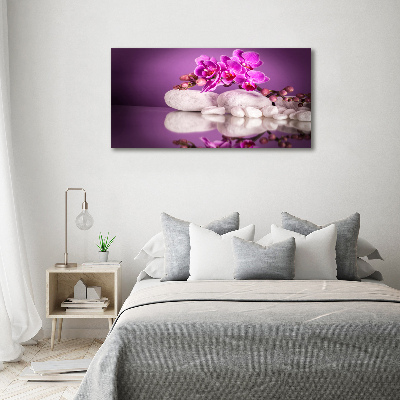 Foto glasbild Rosa Orchidee