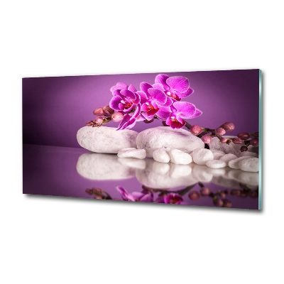 Foto glasbild Rosa Orchidee