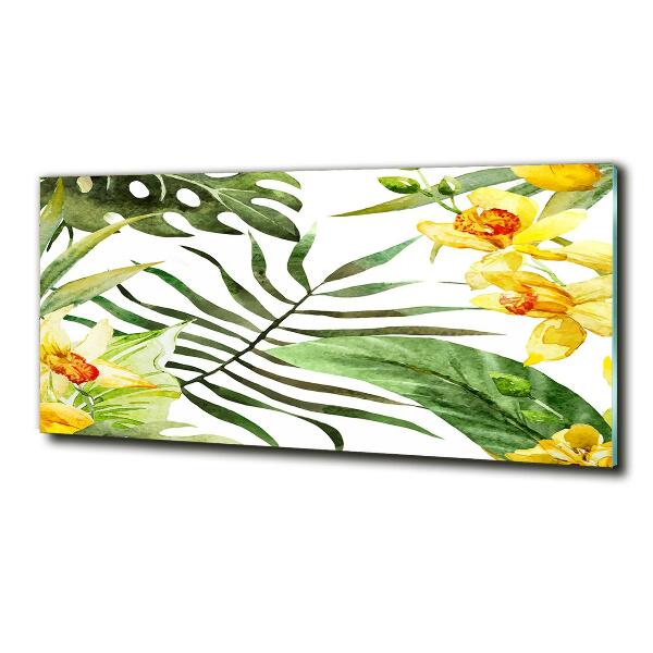 Glasbild Tropische Blumen