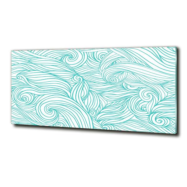 Foto glasbild Blaue Wellen