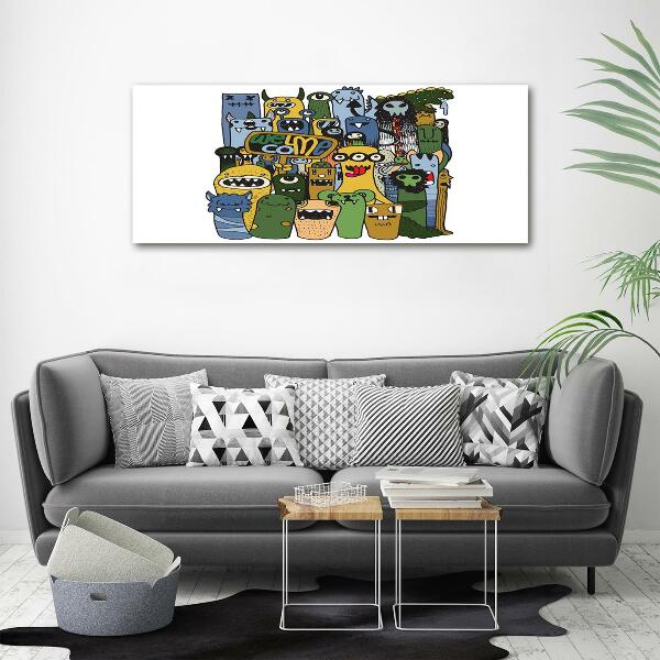 Glasbild Verrückte Monster