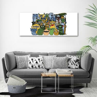 Glasbild Verrückte Monster