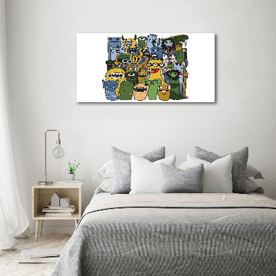 Glasbild Verrückte Monster