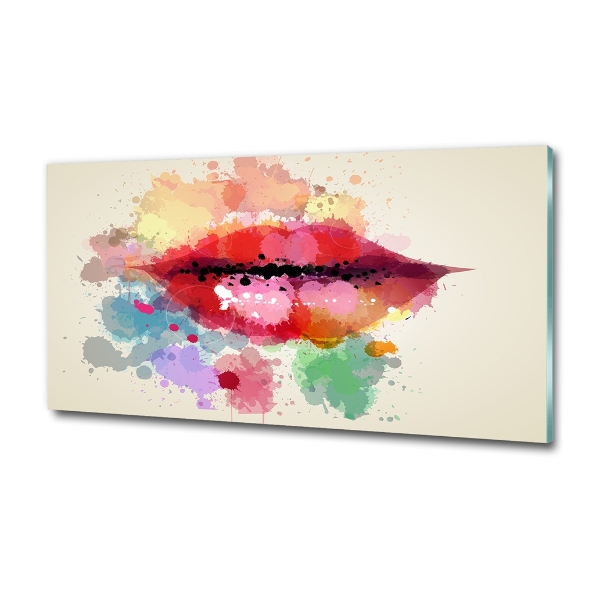 Foto glasbild Bunte Lippen