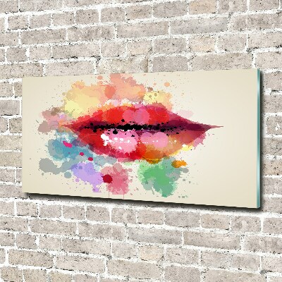 Foto glasbild Bunte Lippen