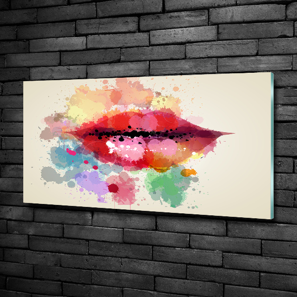 Foto glasbild Bunte Lippen
