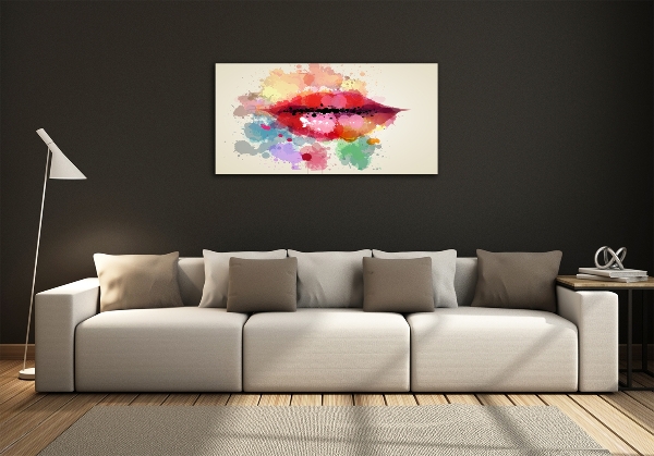 Foto glasbild Bunte Lippen