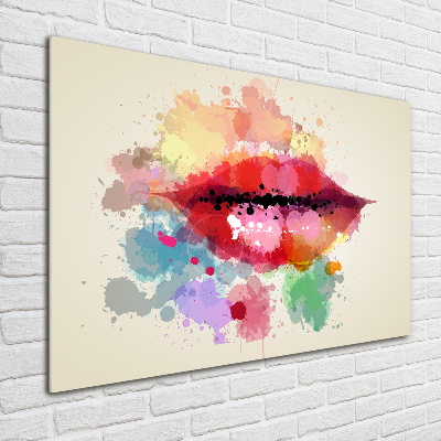 Foto glasbild Bunte Lippen