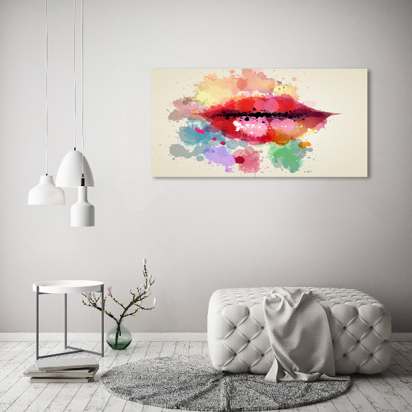 Foto glasbild Bunte Lippen
