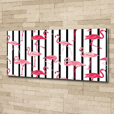 Glasbild Gestreifte Flamingos