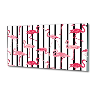 Glasbild Gestreifte Flamingos