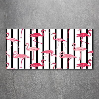 Glasbild Gestreifte Flamingos