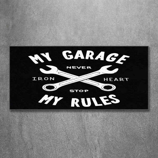 Foto glasbild Meine Garage