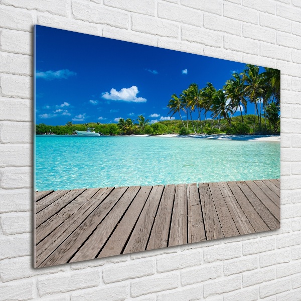 Glasbild Tropischer Strand