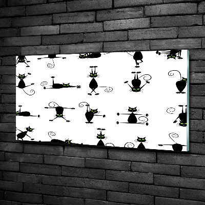Glasbild Katzenillustration