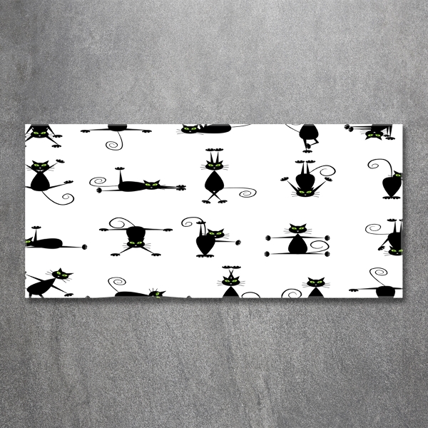 Glasbild Katzenillustration