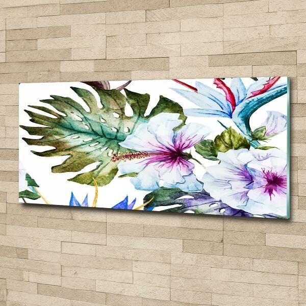 Glasbild Hawaiianische Blumen