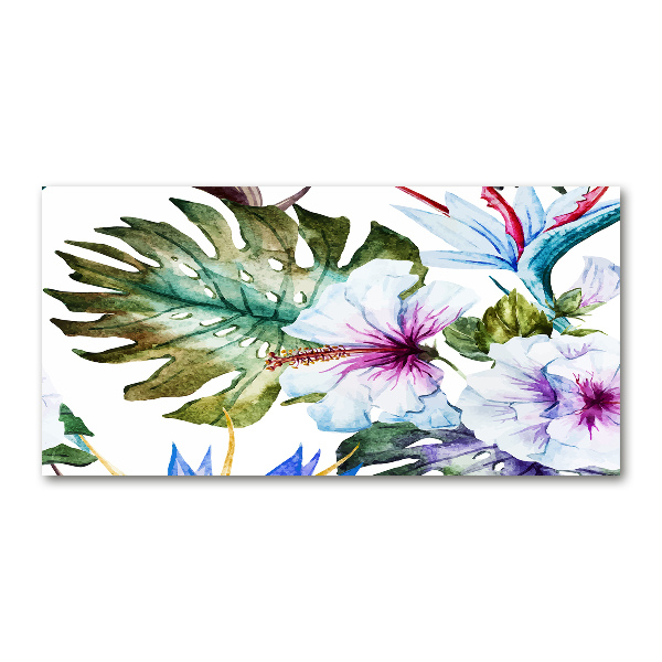 Glasbild Hawaiianische Blumen
