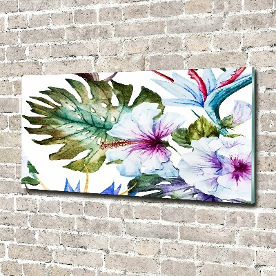 Glasbild Hawaiianische Blumen