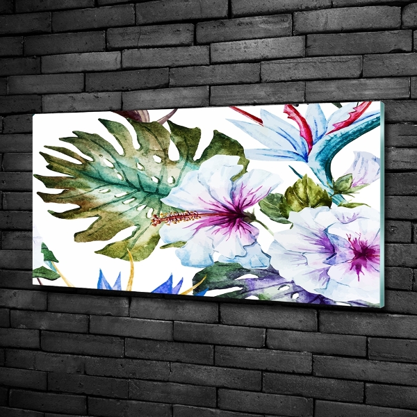 Glasbild Hawaiianische Blumen