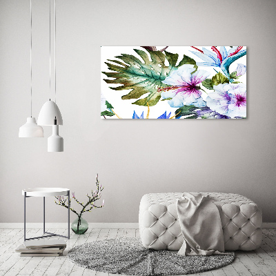 Glasbild Hawaiianische Blumen