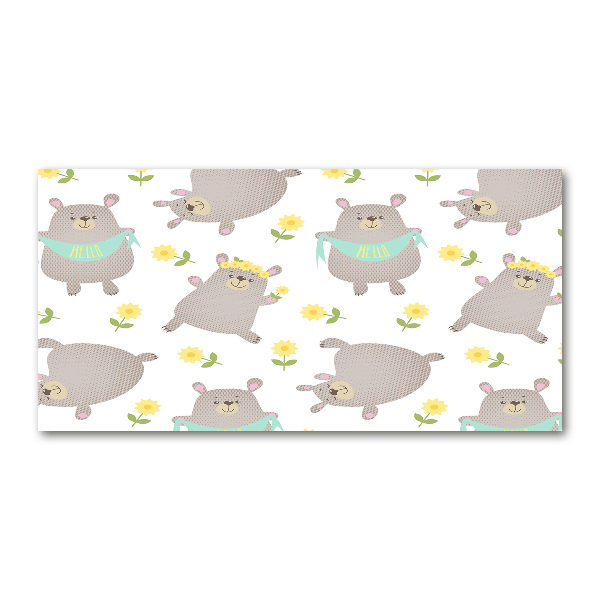 Glasbild Teddybär-Illustration