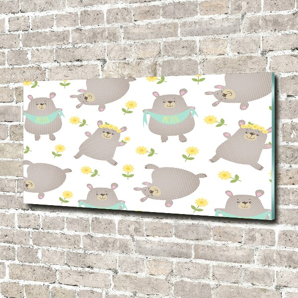 Glasbild Teddybär-Illustration