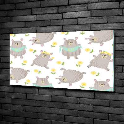 Glasbild Teddybär-Illustration