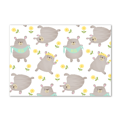 Glasbild Teddybär-Illustration