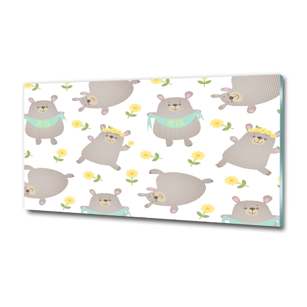 Glasbild Teddybär-Illustration