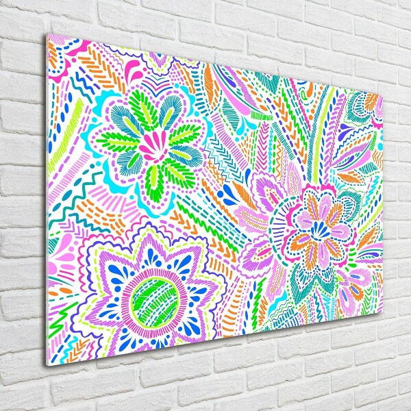 Foto glasbild Blumenmuster