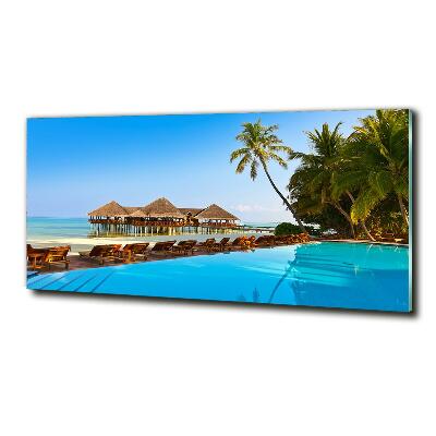 Foto glasbild Schwimmbad auf den Malediven