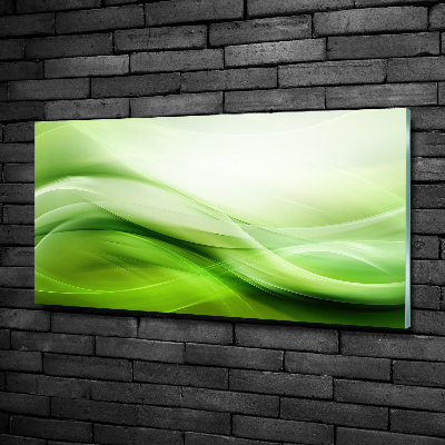 Bild auf glas Hintergrund mit grünen Wellen